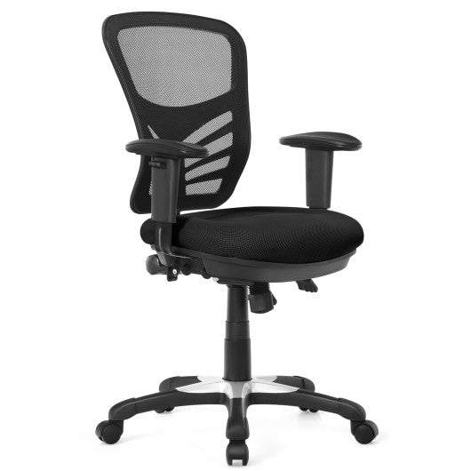 Ergonomic Mesh Office Chair with Adjustable Back Height and Armrests-Black