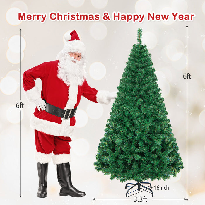 Artificial PVC Christmas Tree with Solid Metal Stand-6 ft