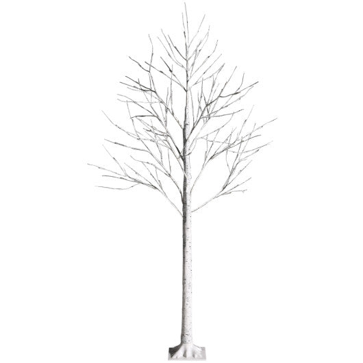 Pre-lit White Twig Birch Tree for Christmas Holiday with LED Lights-6 ft