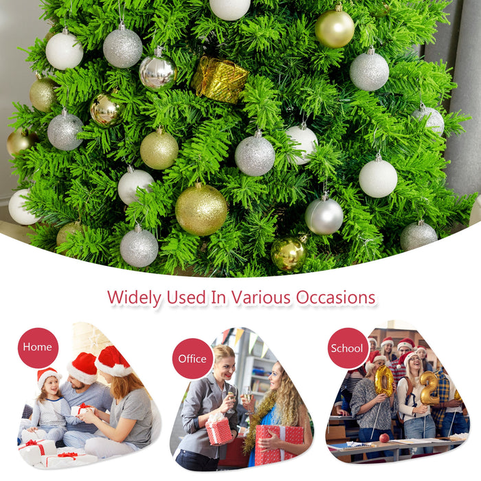 Snow Flocked Artificial Christmas Tree with Metal Stand-7.5 ft