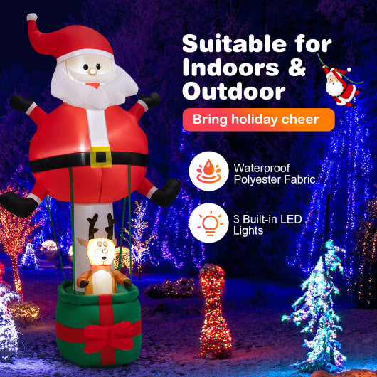 8 Feet Inflatable Santa Claus and Reindeer