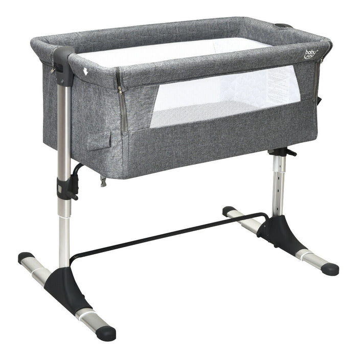 Travel Portable Baby Bed Side Sleeper  Bassinet Crib with Carrying Bag-Gray