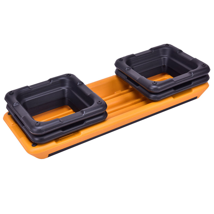 43 Inches Height Adjustable Fitness Aerobic Step with Risers-Orange