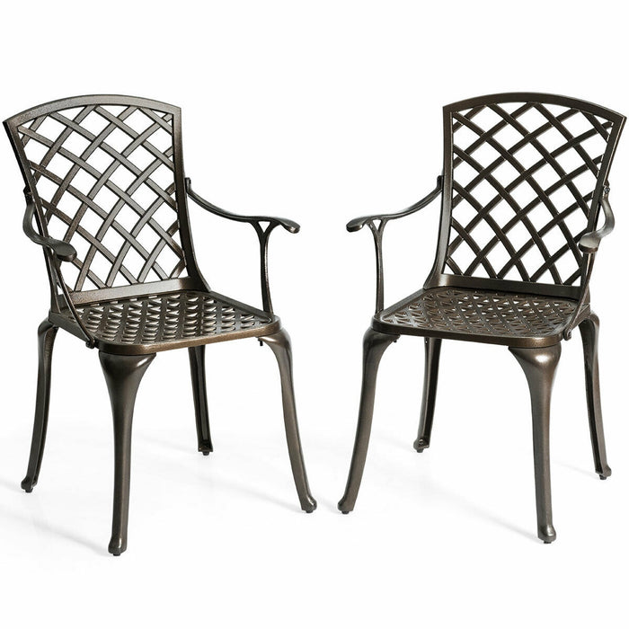 Outdoor Aluminum Dining Set of 2 Patio Bistro Chairs