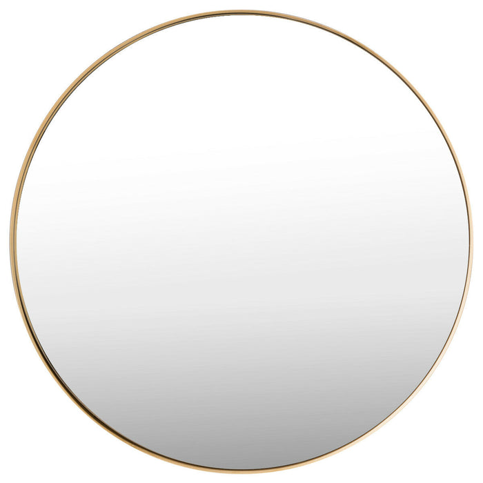 27.5 Inch Modern Metal Wall-Mounted Round Mirror for Bathroom-Golden