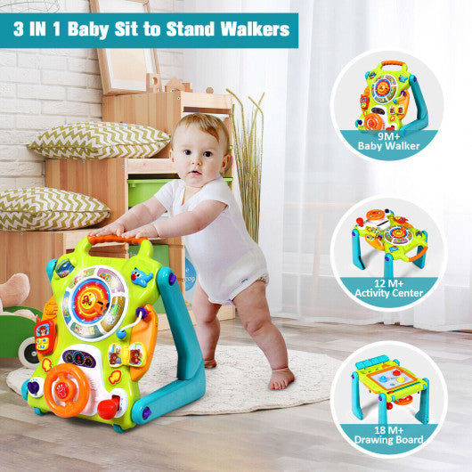 3-in-1 Kids Activity Sit-to-Stand Musical Learning Walker