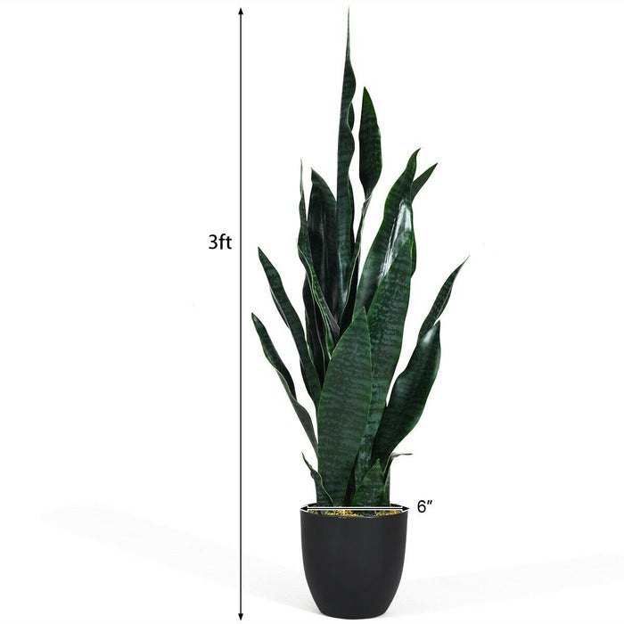 35.5 Inch  Indoor-Outdoor Artificial Fake Snake Plant