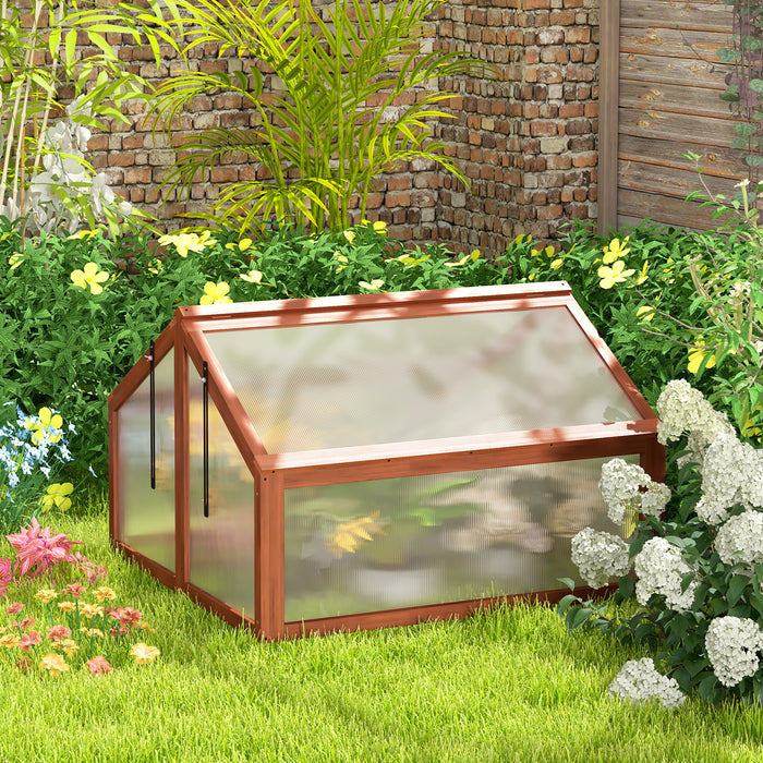 Double Box Garden Wooden Greenhouse