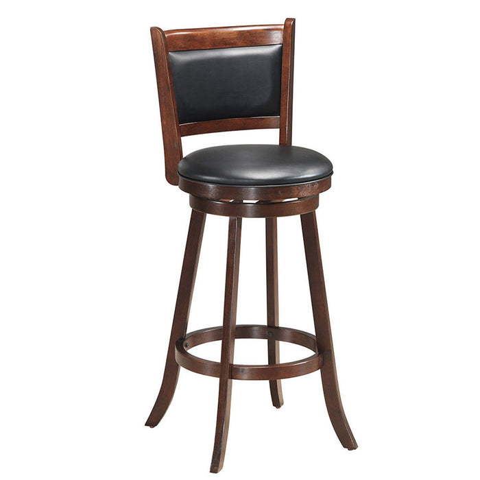 Set of 2 29 Inch Swivel Bar Height Stool Wood Dining Chair Barstool-Brown