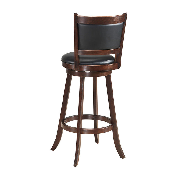 Set of 2 29 Inch Swivel Bar Height Stool Wood Dining Chair Barstool-Brown