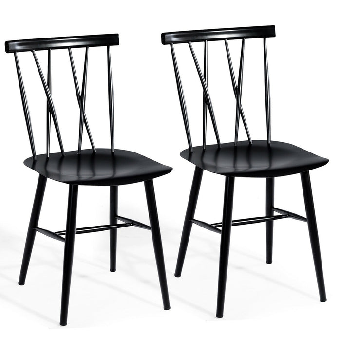 Set of 2 Modern Dining Chairs with Backrest