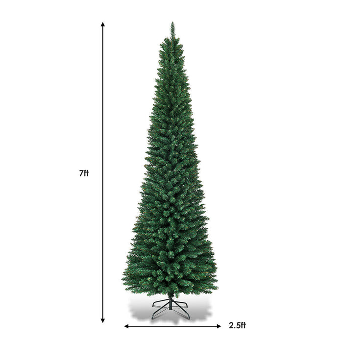 PVC Artificial Slim Pencil Christmas Tree-7 Feet