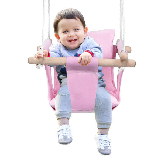 Indoor Outdoor Baby Canvas Hanging Swing-Pink