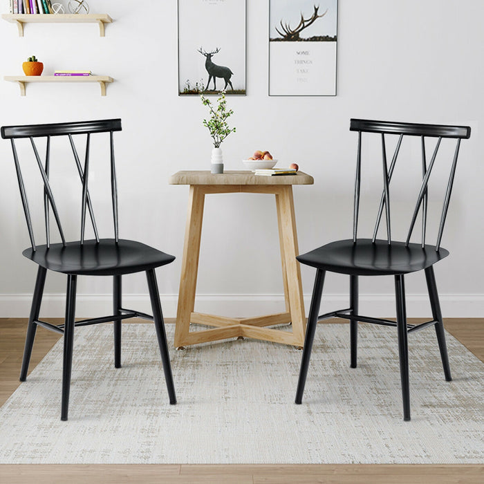 Set of 2 Modern Dining Chairs with Backrest