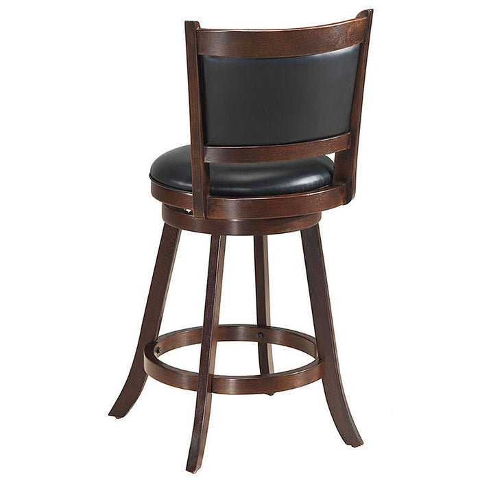 2 Pieces 24 Inch Swivel Counter Stool Dining Chair Upholstered Seat-Brown