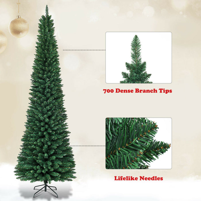 PVC Artificial Slim Pencil Christmas Tree-7 Feet