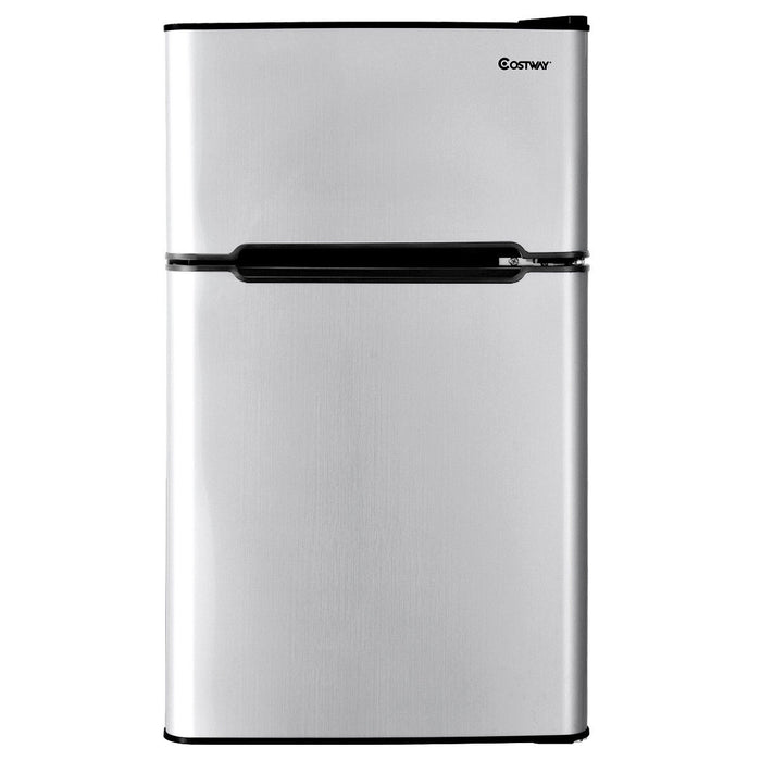 3.2 cu ft. Compact Stainless Steel Refrigerator-Gray