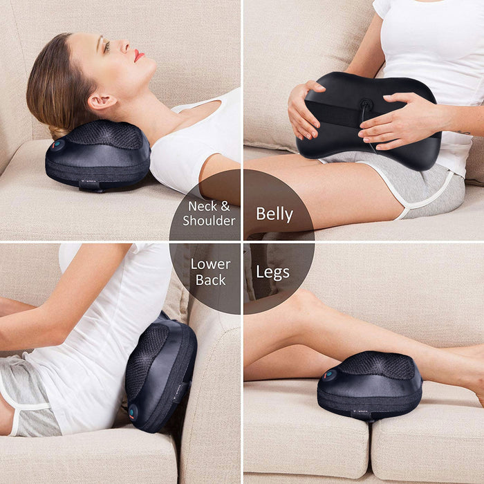 Shiatsu Pillow Massager with Heat Deep Kneading for Shoulder  Neck and Back