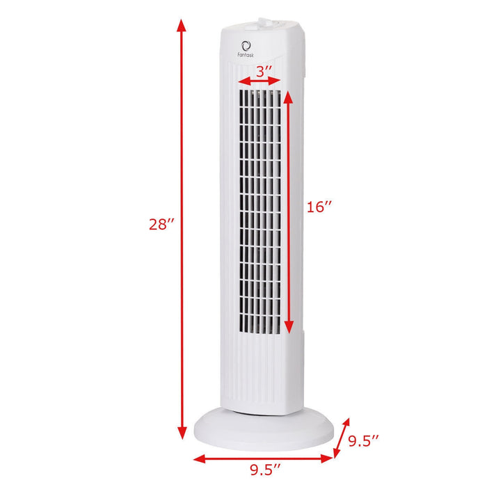 Fantask 35W 28 Inch Quiet Bladeless Oscillating Tower Fan-White