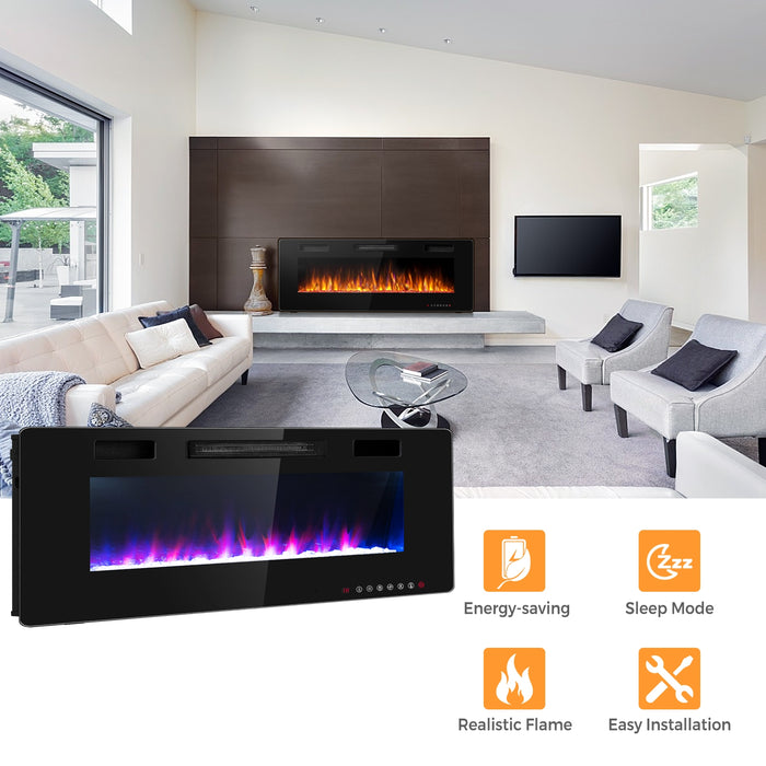 60 Inch Ultra Thin Electric Fireplace with 2 Heat Settings