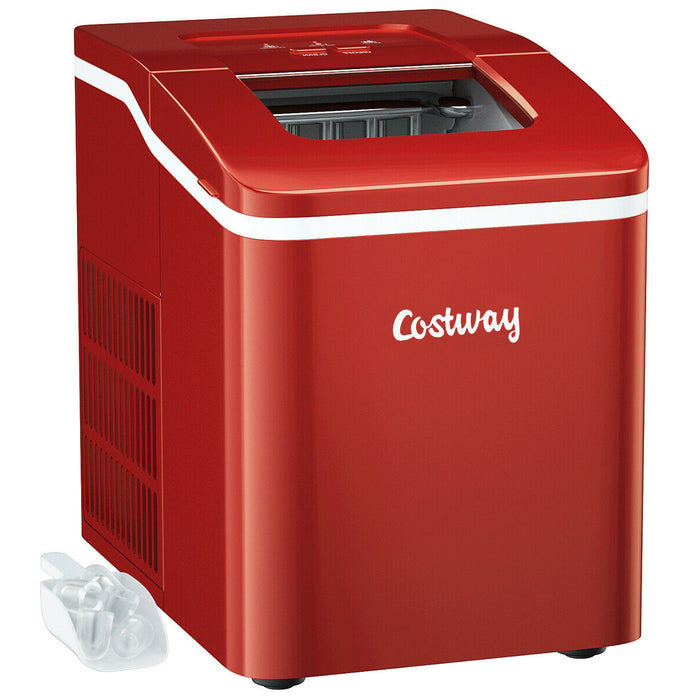 Portable Countertop Ice Maker Machine with Scoop-Red