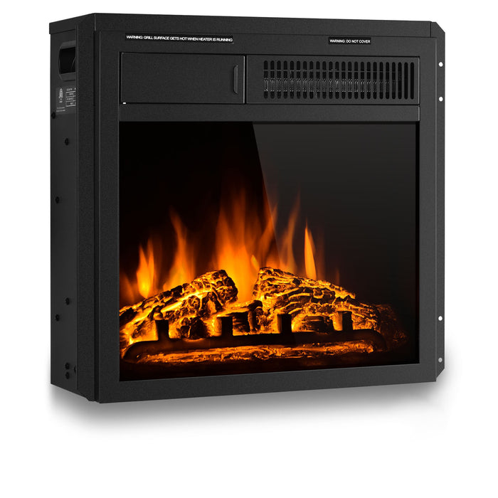 18 Inch Electric Fireplace Insert with Log and Remote Control