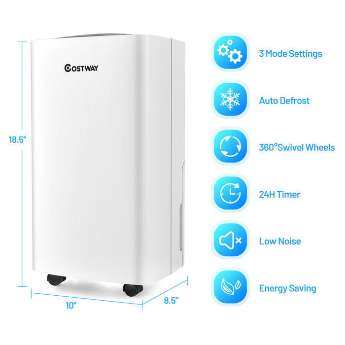 24 Pints 1500 Sq. ft Portable Dehumidifier For Medium To Large Spaces