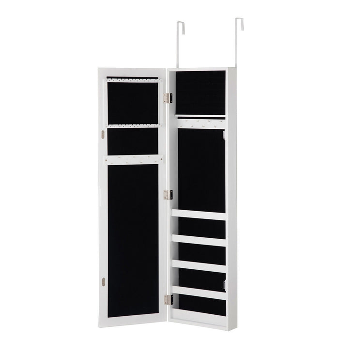 Door and Wall Mounted Armoire Jewelry Cabinet with Full-Length Mirror