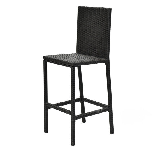 3 Pieces Rattan Outdoor Dining Table and Barstools Set