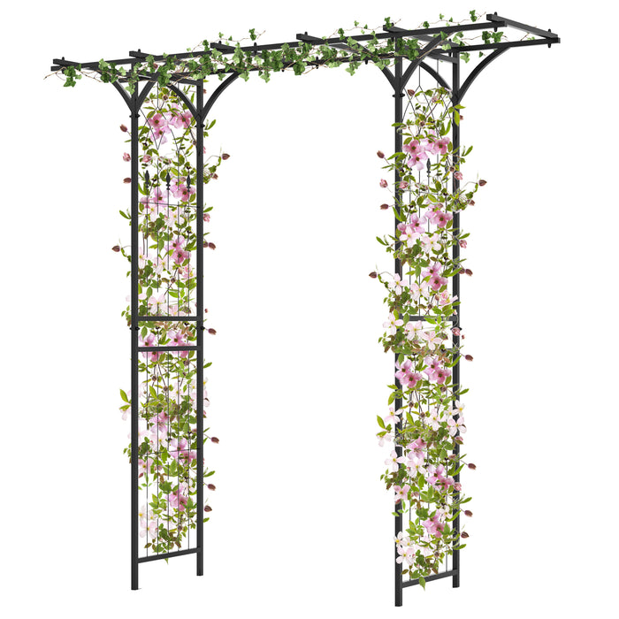 6.8 Feet Garden Arbor with Trellises for Climbing Plant Vine Rose