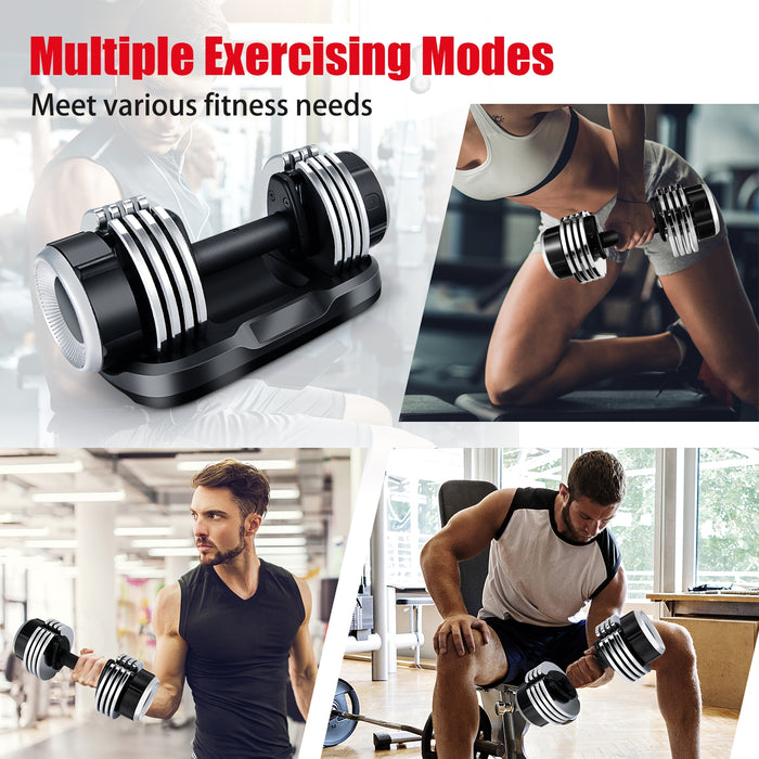 5-in-1 Weight Adjustable Dumbbell with Anti-Slip Fast Adjust Turning Handle