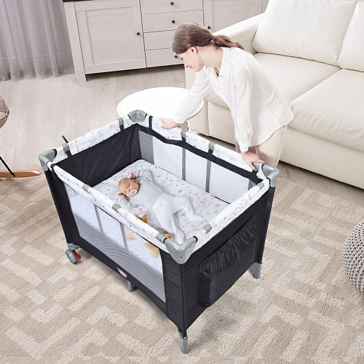 Portable Baby Playard Playpen Nursery Center with Mattress