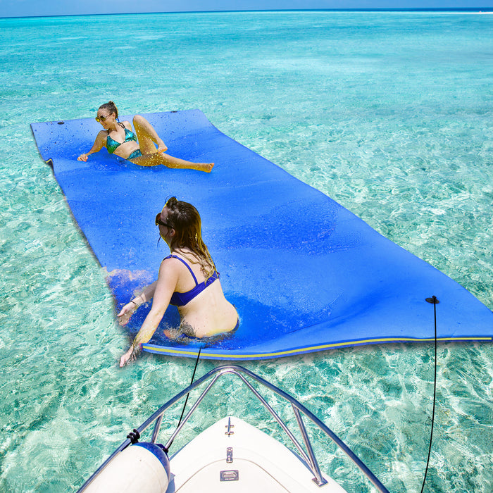 9' x 6' 3 Layer Floating Water Pad Foam Mat -Blue