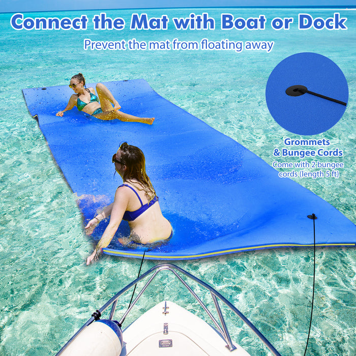 9' x 6' 3 Layer Floating Water Pad Foam Mat -Blue