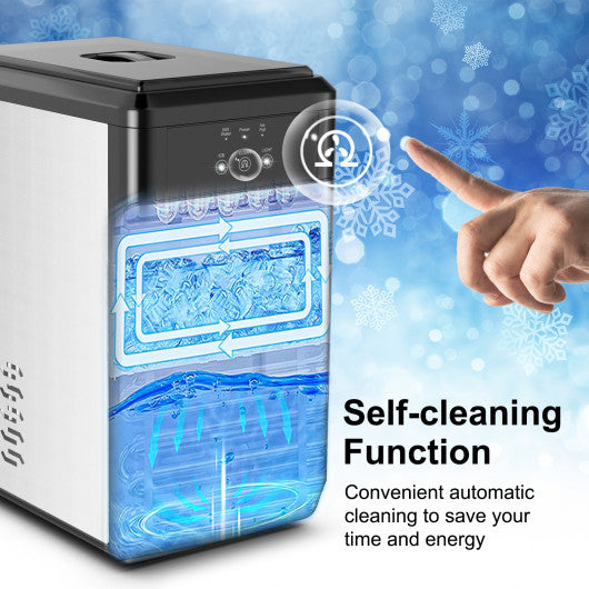 Ice Maker Countertop 44lbs Per Day with Ice Shovel and Self-Cleaning-Black