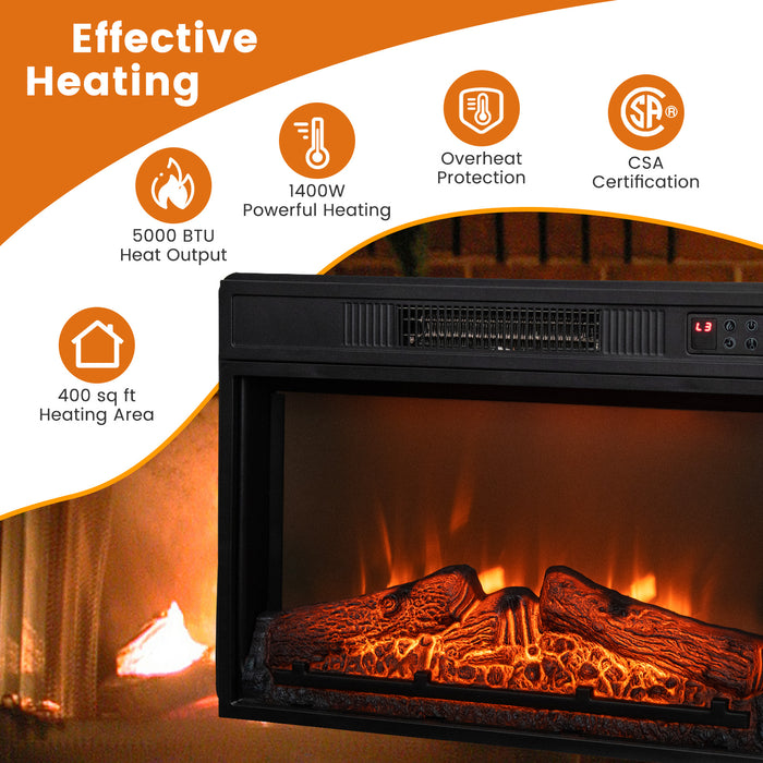 18/23 Inch Electric Fireplace Inserted with Adjustable LED Flame-23 inches