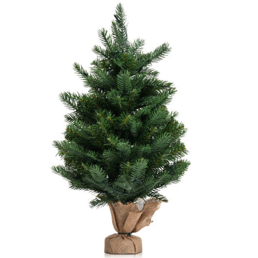 24 Inch Tabletop Fir Artificial Christmas Tree with LED Lights