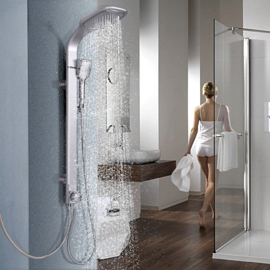 44 Inch Aluminium Alloy Panel Rainfall Shower Column with Hand Shower