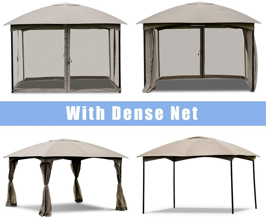 11.5 x 11.5 Feet Fully Enclosed Outdoor Gazebo with Removable 4 Walls