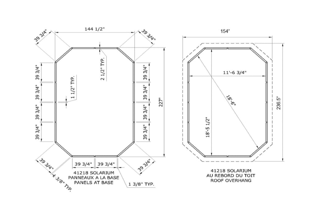 Gazebo Penguin Florence Solarium with Metal Roof 12' x 18'