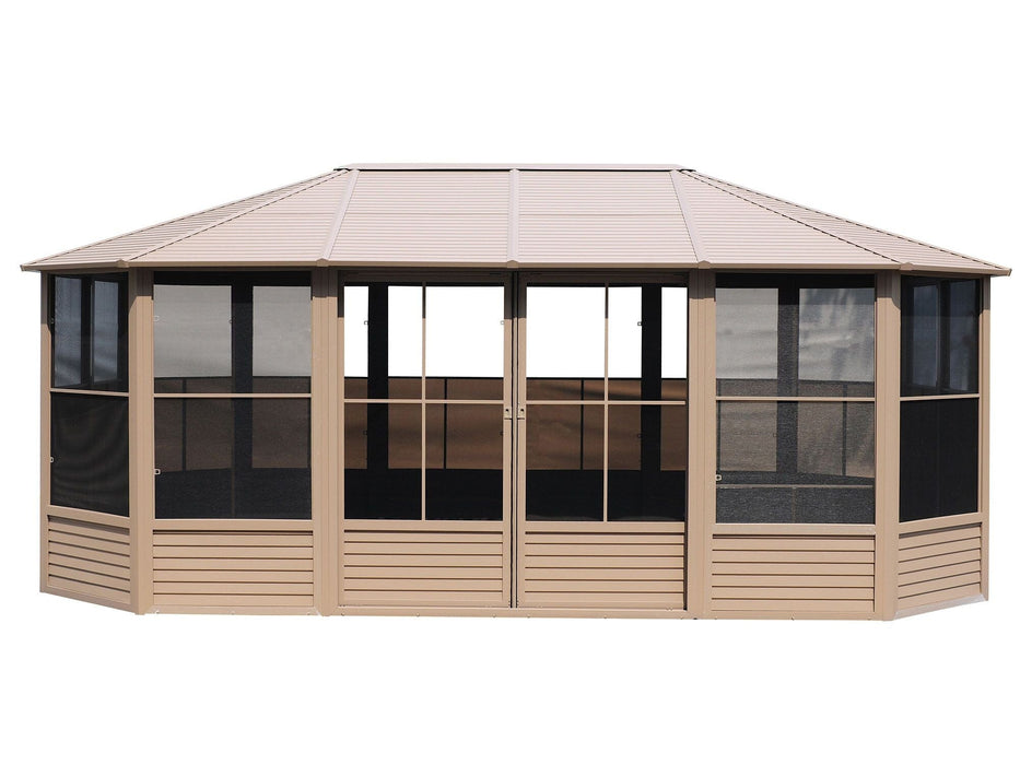 Gazebo Penguin Florence Sunroom Kit with Metal Roof 12' x 18' Solarium Gazebo Penguin Tan 