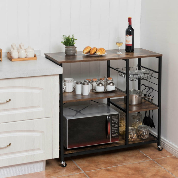 Rolling Industrial Kitchen Bakerâ€™s Storage Shelf