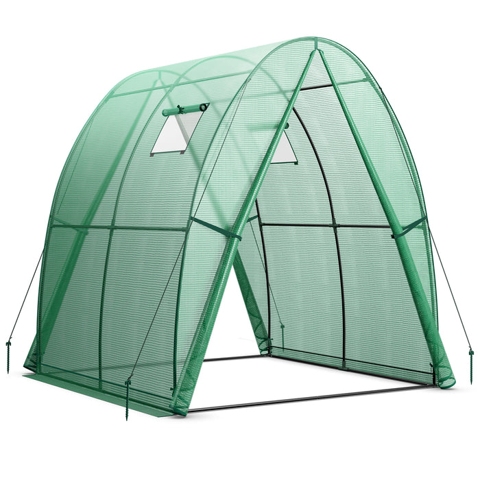 6 x 6 x 6.6 FT Outdoor Wall-in Tunnel Greenhouse-Green