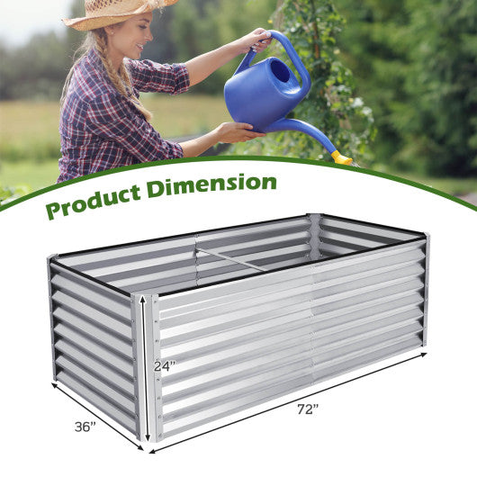 6 x 3 x 2 Feet Rustproof Metal Planter Box with Ground Stakes for Plants