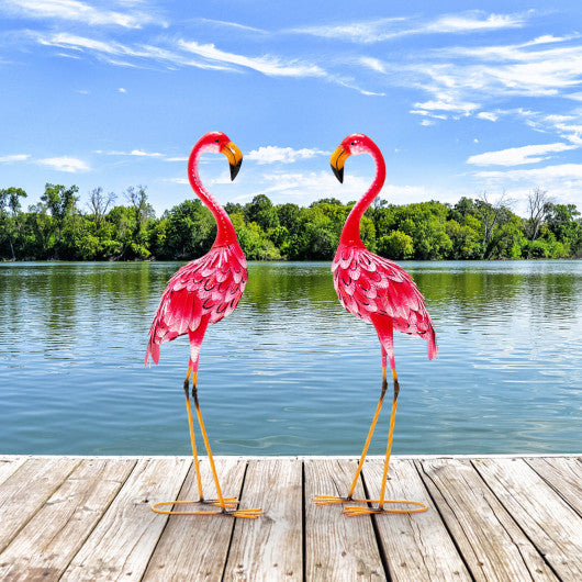 2-Piece Flamingo Garden Statue Set