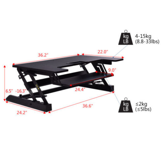 Height Adjustable Lift Rising Laptop Desk with Pen Slot