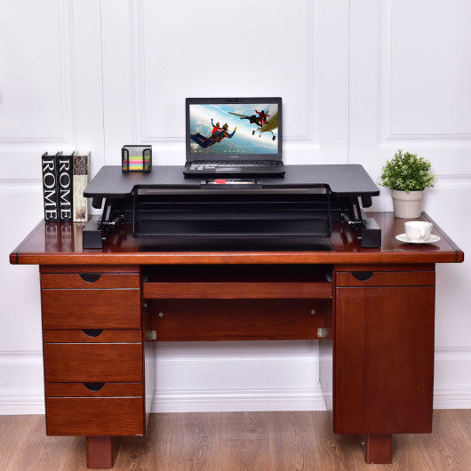 Height Adjustable Lift Rising Laptop Desk with Pen Slot