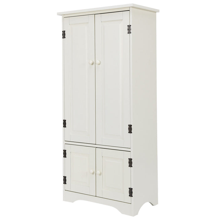 Accent Storage Cabinet Adjustable Shelves-White