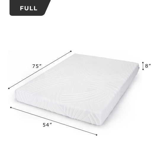 8 Inch Memory Foam Mattress with Poly Jacquard Fabric Cover-Full Size