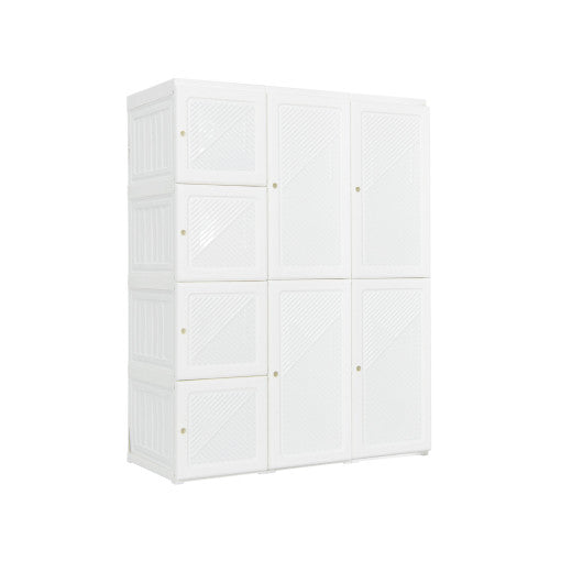 Clothes Foldable Armoire Wardrobe Closet with 12 Cubby Storage